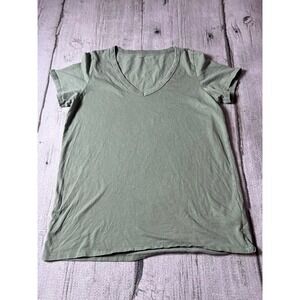 Aerie Women's‎ Green V Neck Short Sleeve Basic Casual T Shirt Top Size M